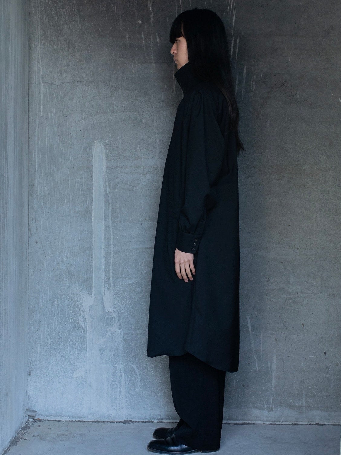 PHANTOM' HIGH-NECK GATHERD SHIRT COAT - TECHWOOL 1.1.1