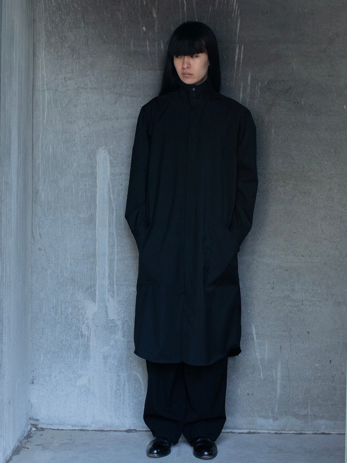 PHANTOM' HIGH-NECK GATHERD SHIRT COAT - TECHWOOL 1.1.1
