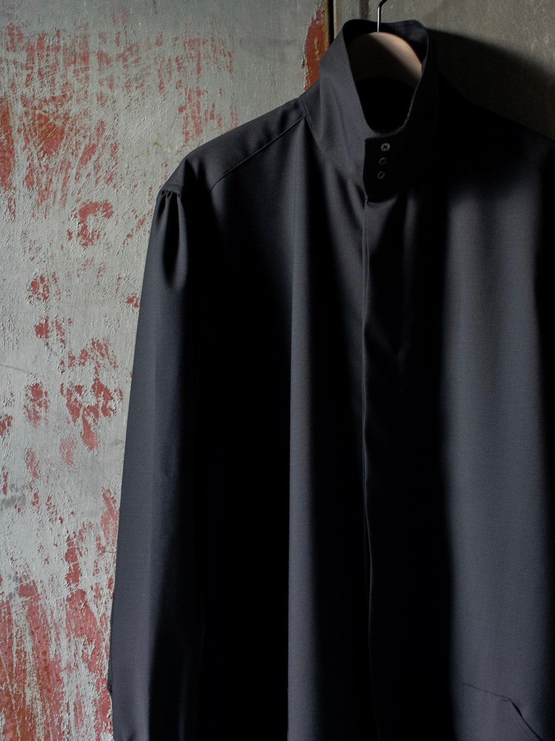 PHANTOM' HIGH-NECK GATHERD SHIRT COAT - TECHWOOL 1.1.1 PHANTOM' HIGH-NECK GATHERD SHIRT COAT - TECHWOOL 1.1.1