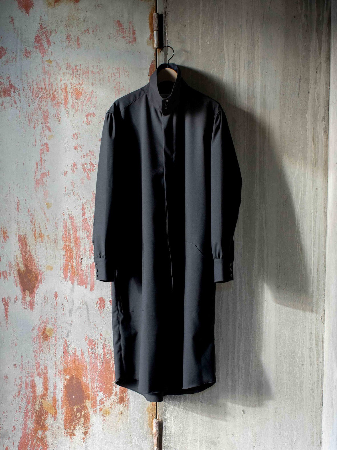 PHANTOM' HIGH-NECK GATHERD SHIRT COAT - TECHWOOL 1.1.1 PHANTOM' HIGH-NECK GATHERD SHIRT COAT - TECHWOOL 1.1.1